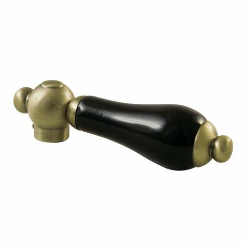 Kingston Brass KSH3963PKL Duchess Black Porcelain Lever Handle with Antique Brass Finish