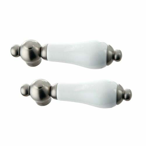 Kingston Brass KSH3968PL Brushed Nickel Porcelain Lever Handle