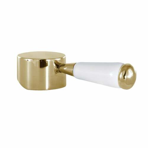 Kingston Brass KSH7412DPL Paris Brass Porcelain Lever Handle, Polished Finish