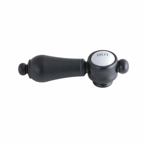 Kingston Brass KSH7610BALH Heirloom Brass Lever Handle (Hot Side) - Matte Black