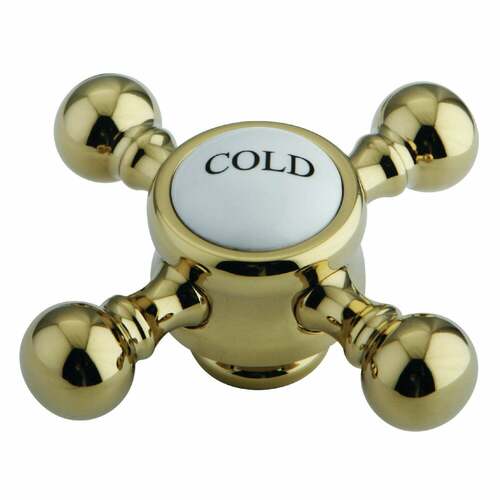 Kingston Brass KSH7612BXC Polished Brass Metal Cross Handle (Cold Side)