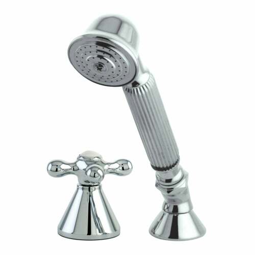 Kingston Brass KSK2361AXTR Deck Mount Hand Shower with Diverter for Roman Tub, Polished Chrome