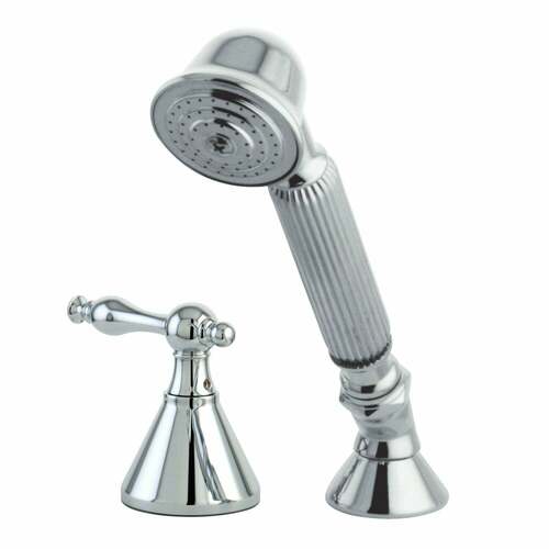Kingston Brass KSK2361NLTR Deck Mount Hand Shower with Diverter for Roman Tub, Polished Chrome