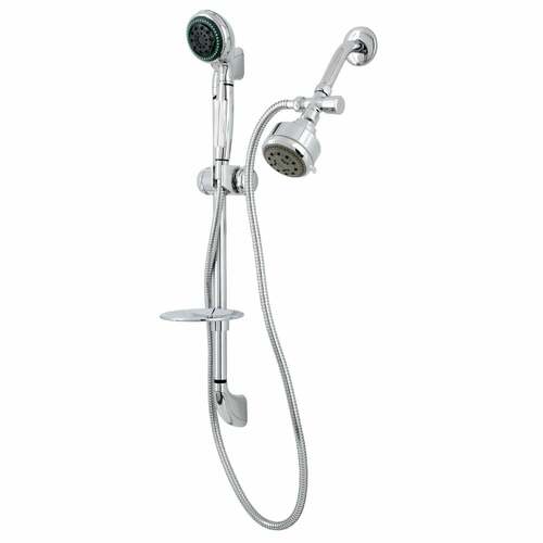 Kingston Brass KSK2521SG1 Made To Match Polished Chrome Shower System with Slide Bar Hand Shower