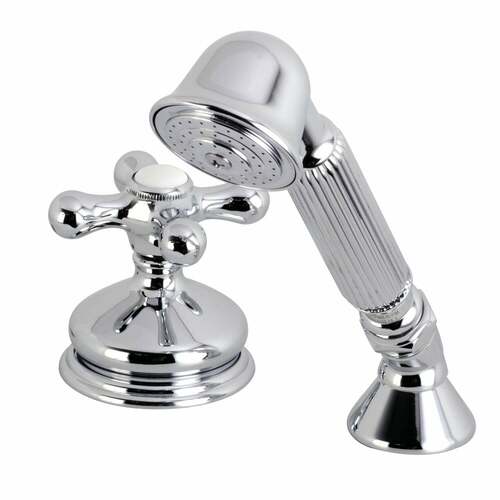 Kingston Brass KSK3331AXTR Deck Mount Hand Shower with Diverter for Roman Tub, Polished Chrome