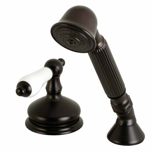 Kingston Brass KSK3335PLTR Deck Mount Hand Shower with Diverter for Roman Tub, Oil Rubbed Bronze