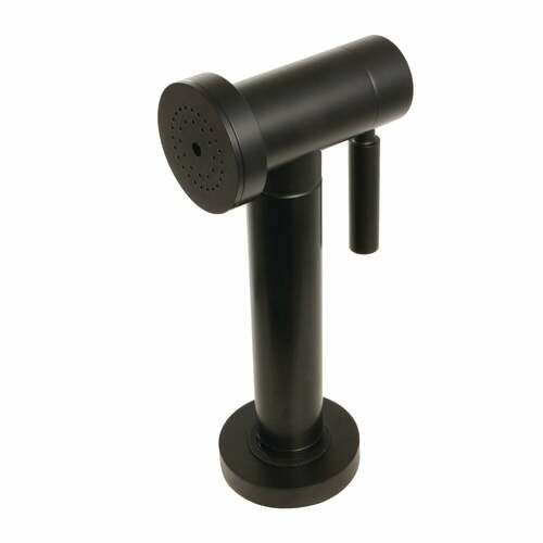 Kingston Brass KSSPR0K Matte Black Brass Kitchen Side Sprayer with Black Grip