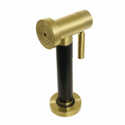 Kingston Brass KSSPR7K Brass Kitchen Side Sprayer with Black Grip, Brushed Finish