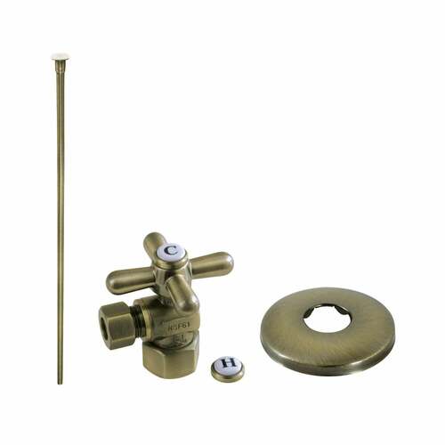 Kingston Brass KTK103P Trimscape Antique Brass Toilet Supply Kit, 1/2