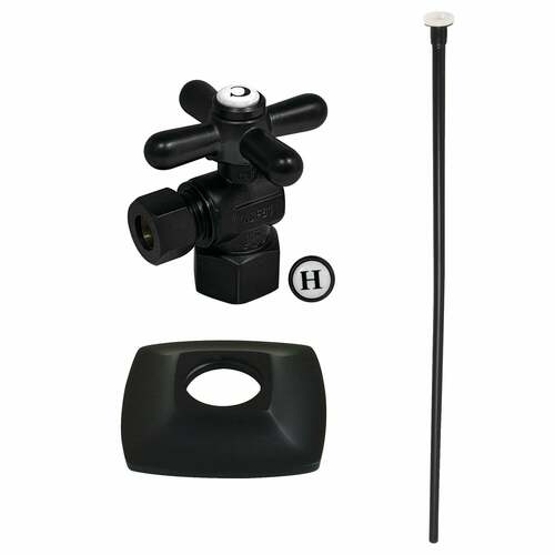 Kingston Brass KTK110P0 Gehry Traditional Toilet Trim Kit with Flange, Matte Black