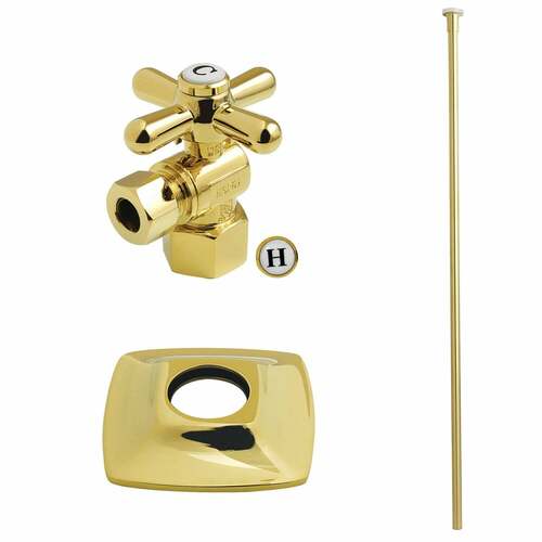 Kingston Brass KTK110P2 Gehry Traditional Toilet Trim Kit with Flange, Polished Brass