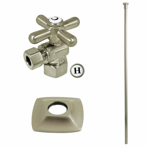 Kingston Brass KTK110P8 Gehry Traditional Toilet Trim Kit with Flange, Brushed Nickel