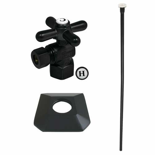 Kingston Brass KTK130P0 Trapeze Matte Black Toilet Trim Kit with Flange