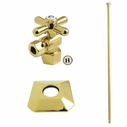Kingston Brass KTK130P2 Trapeze Traditional Toilet Trim Kit with Flange, Polished Brass