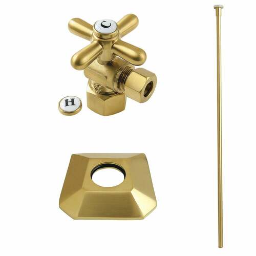 Kingston Brass KTK130P7 Trapeze Traditional Toilet Trim Kit with Flange, Brushed Brass