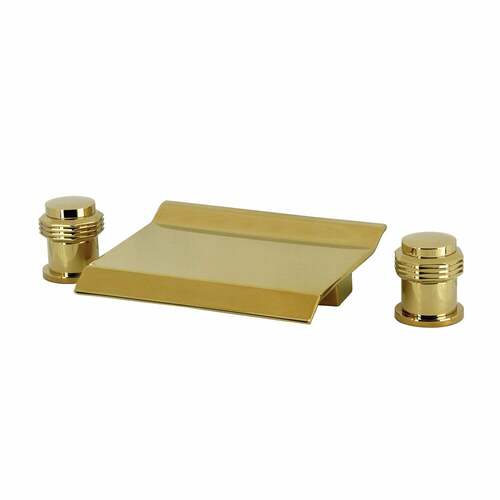 Kingston Brass LS2242MR Milano Two-Handle Waterfall Tub Faucet, Deck Mount, Polished Brass