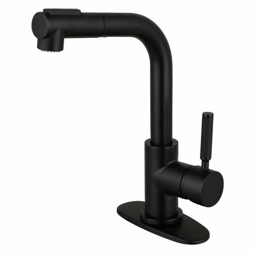 Kingston Brass LS2410DKL Kaiser Matte Black Single-Handle Pull-Out Kitchen Faucet