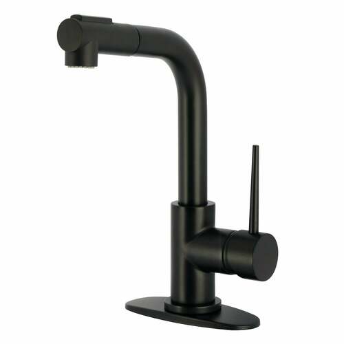 Kingston Brass LS2410NYL New York Single-Handle Pull-Out Sprayer Faucet, Matte Black