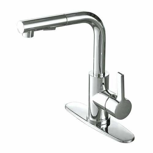 Kingston Brass LS2711CTL Gourmetier Continental Pull-Out Kitchen Faucet with Sprayer, Polished Chrome
