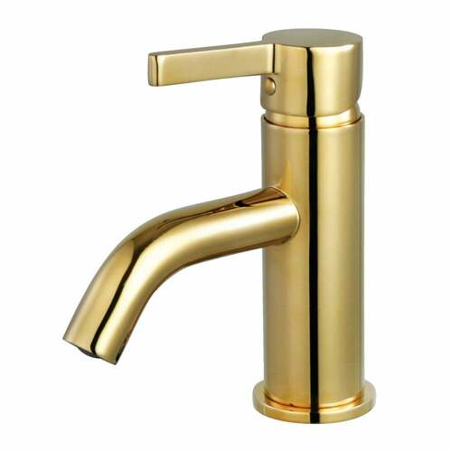 Kingston Brass LS8222CTL Continental Polished Brass One-Handle Single-Hole Bathroom Faucet with Drain