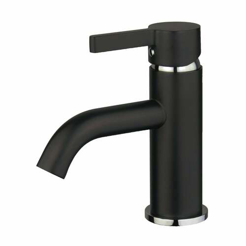Kingston Brass LS8227CTL Continental One-Handle Bathroom Faucet, Matte Black/Polished Chrome