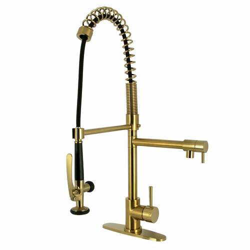 Kingston Brass LS8503DL Concord Single-Handle Deck-Mount Pre-Rinse Kitchen Faucet with Pot Filler