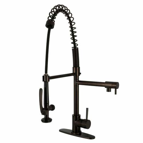 Kingston Brass LS8505DL Concord Single-Handle Deck-Mount Pre-Rinse Kitchen Faucet, Oil Rubbed Bronze