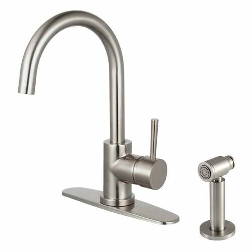 Kingston Brass LS8578DLBS Concord Brushed Nickel Single-Handle Kitchen Faucet with Side Sprayer