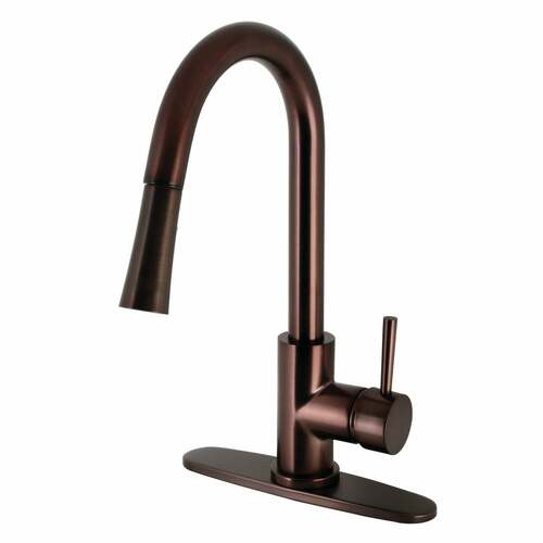 Kingston Brass LS8625DL Gourmetier Concord Single-Handle Pull-Down Kitchen Faucet, Oil Rubbed Bronze