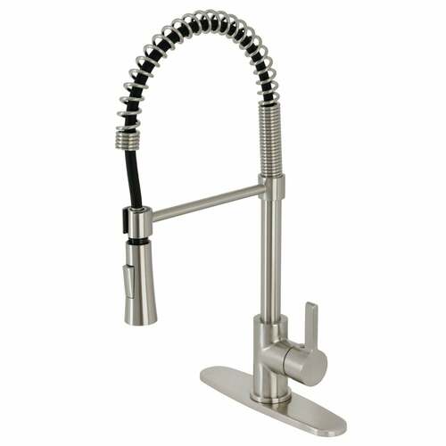 Kingston Brass LS8678CTL Gourmetier Continental Single-Handle Pre-Rinse Kitchen Faucet, Brushed Nickel