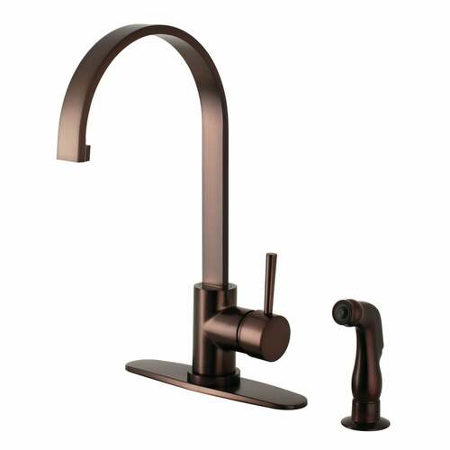 Kingston Brass LS8715DLSP Gourmetier Concord Single-Handle Kitchen Faucet with Side Sprayer, Bronze
