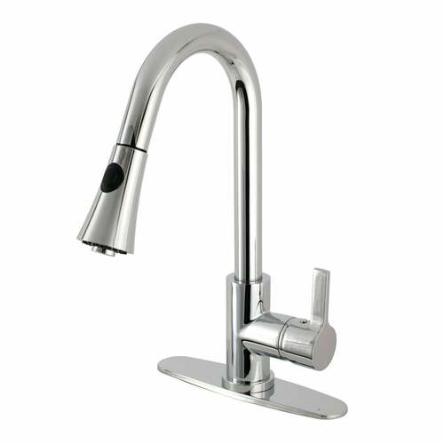 Kingston Brass LS8721CTL Gourmetier Continental Pull-Down Kitchen Faucet, Polished Chrome
