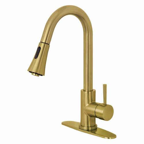 Kingston Brass LS8723DL Gourmetier Concord Brushed Brass Single-Handle Pull-Down Kitchen Faucet