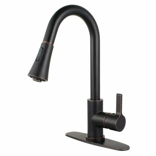 Kingston Brass LS8726CTL Gourmetier Continental Pull-Down Kitchen Faucet, Naples Bronze