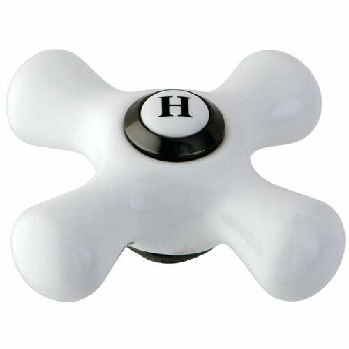 Kingston Brass NSH1160PXH Brass Cross Handle (Hot Side) - Black Stainless Steel