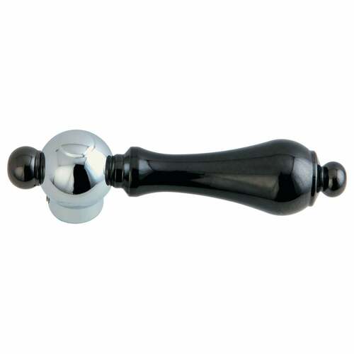 Kingston Brass NSH3967AL Water Onyx Metal Lever Handle, Black Stainless Steel Polished Chrome