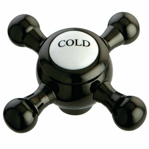 Kingston Brass NSH4460BXC Black Stainless Steel Metal Cross Handle (Cold Side)
