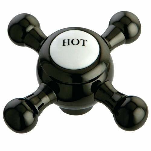 Kingston Brass NSH4460BXH Black Stainless Steel Metal Cross Handle (Hot Side)