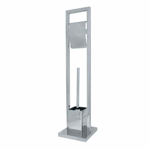 Kingston Brass SCC8341 Polished Chrome Pedestal Toilet Paper and Brush Holder