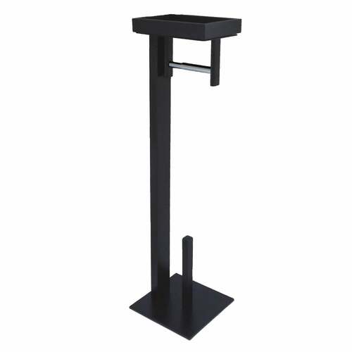 Kingston Brass SCC8500 Edenscape Matte Black Freestanding Toilet Paper Holder with Shelf