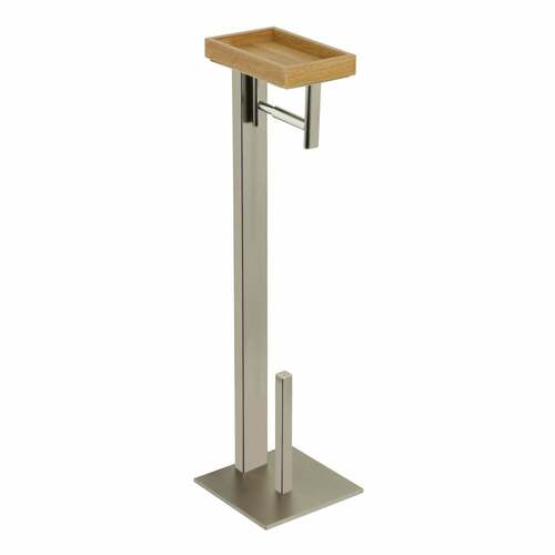 Kingston Brass SCC8508 Edenscape Freestanding Toilet Paper Holder with Shelf, Brushed Nickel