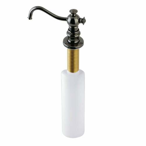 Kingston Brass SD7600 Water Onyx Victorian Spout Soap Dispenser, Black Stainless Steel
