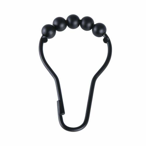 Kingston Brass SRCR120 Edenscape Matte Black Roller Ball Shower Curtain Rings, 12 Pcs Set