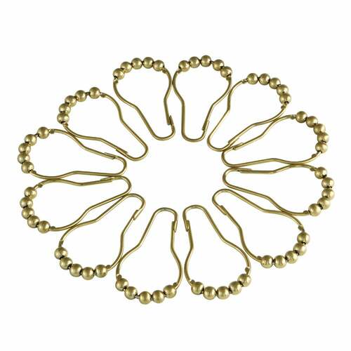 Kingston Brass SRCR127 Edenscape Brushed Brass Roller Ball Shower Curtain Rings, 12 Pcs Set