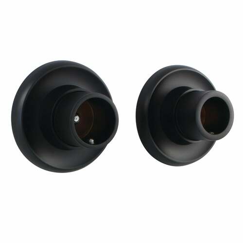 Kingston Brass SRP310 Edenscape Matte Black Brass Shower Rod Base (1 Pair)