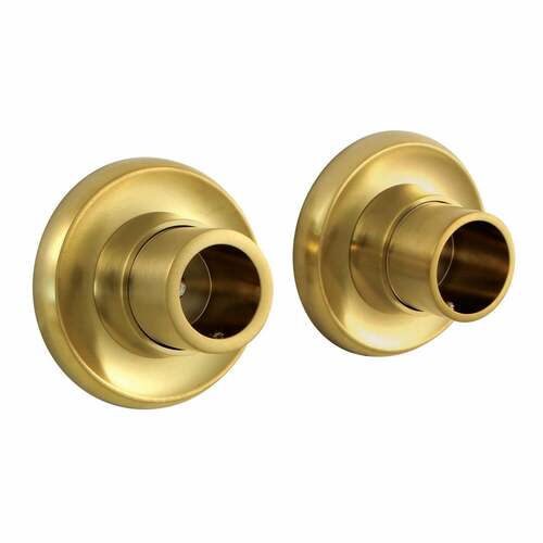 Kingston Brass SRP317 Edenscape Brushed Brass Shower Rod Base (1 Pair)
