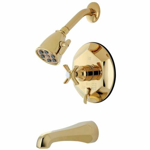 Kingston Brass VB46320ZX Millennium Single-Handle Pressure Balanced Tub Shower Faucet, Polished Brass
