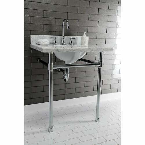 Kingston Brass VPB2218331 Polished Chrome Stainless Steel Console Sink Legs