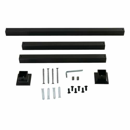 Kingston Brass VPB3328SQ0H Fauceture Matte Black Console Sink Legs Wall Support