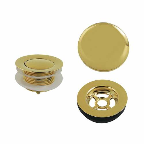 Kingston Brass VTDETRIM2 Trimscape Polished Brass Toe Touch Tub Drain Trim Kit with Overflow